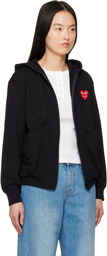 COMME des GARÇONS PLAY Black Layered Heart Hoodie