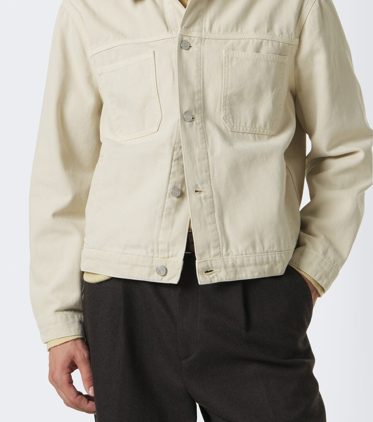 Frame Suede-trimmed cotton field jacket