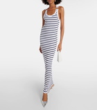 Jean Paul Gaultier Striped ribbed-knit cotton midi dress