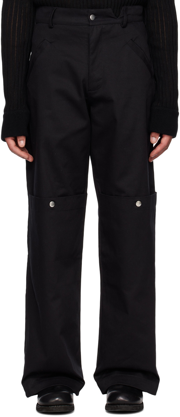 SPENCER BADU Black Knee Pocket Cargo Pants Spencer Badu