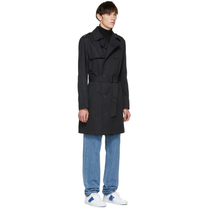 Hugo Black Double-Breasted Trench Coat Hugo Boss