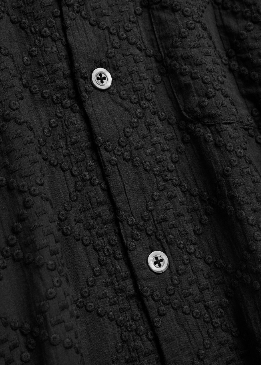 Smr Days Paraiso Embroidered Cotton Shirt Black