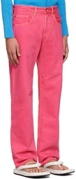 Jacquemus Pink Le Splash ' Le De Nîmes Fresa' Jeans