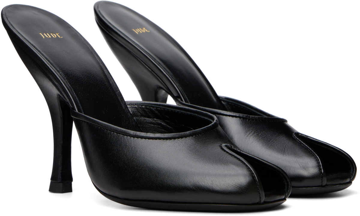 JUDE Black Date Mule Heeled Sandals