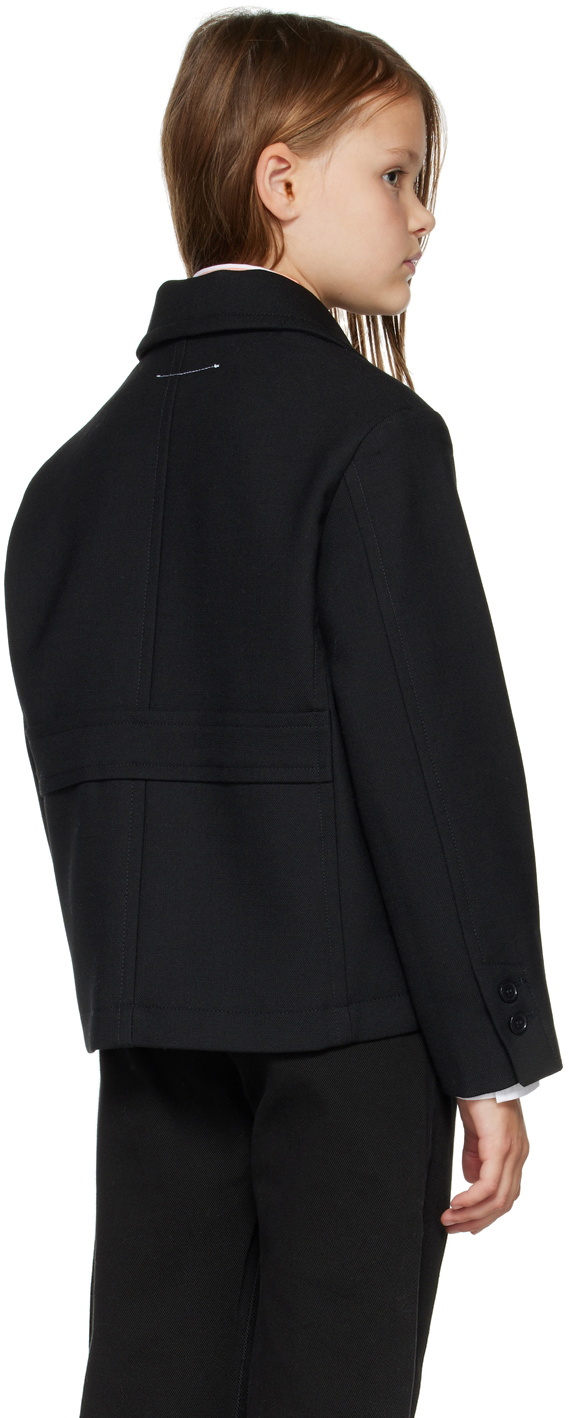 MM6 Maison Margiela Kids Black Patch Blazer