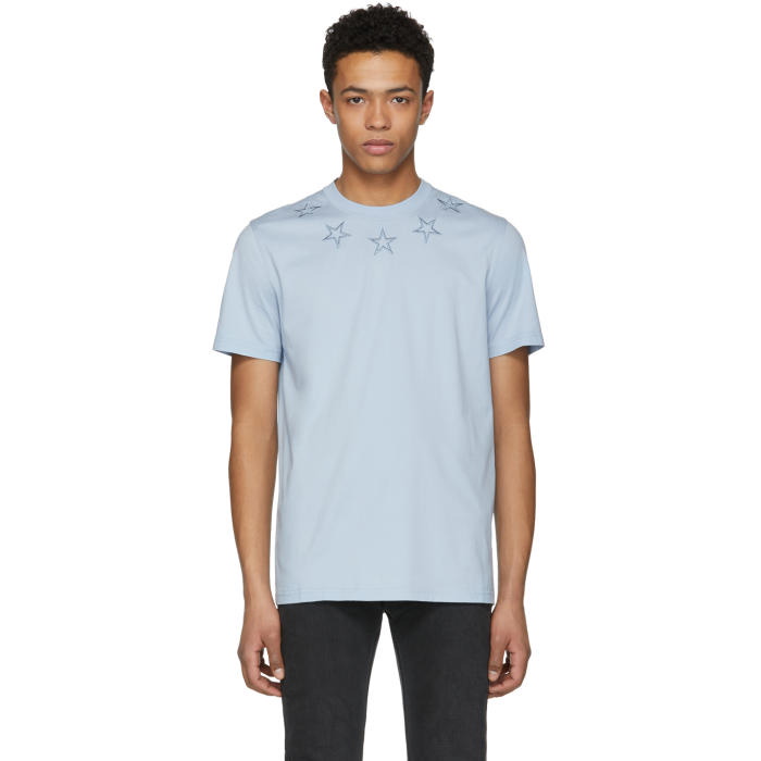 Photo: Givenchy Blue Stars Collar T-Shirt 