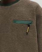 Thisisneverthat X GORETEX WINDSTOPPER Wool Fleece Crewneck Brown Mens Sweatshirt
