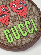 GUCCI - Printed Leather-Trimmed Monogrammed Coated-Canvas Coin Wallet