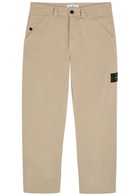 Stone Island Cotton Ripstop Straight-leg Cotton Trousers Sand