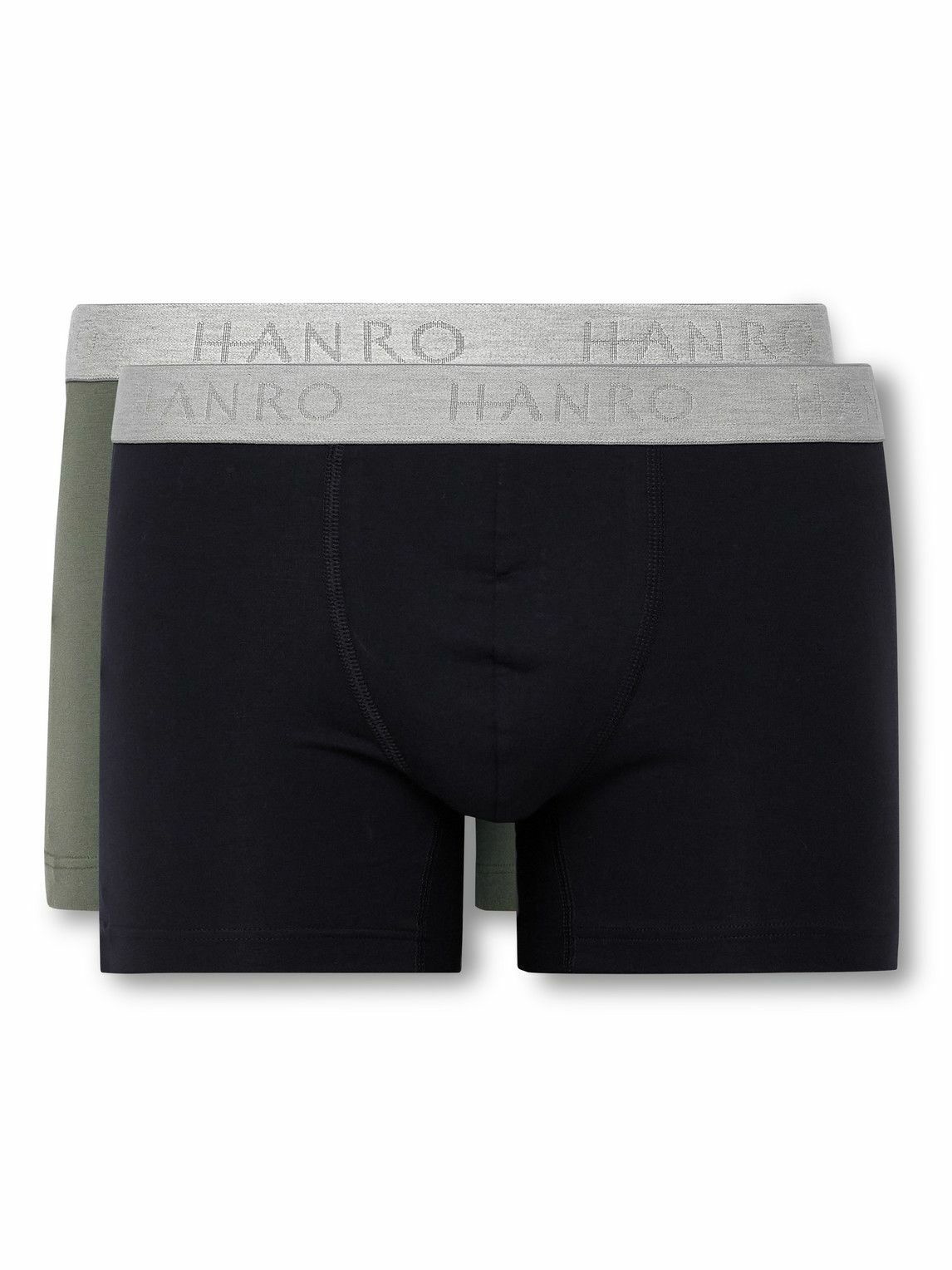 HANRO Essentials Two-Pack Stretch-Cotton Boxer Briefs for Men