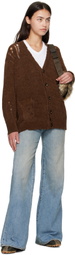 R13 Brown Chenille Boyfriend Cardigan