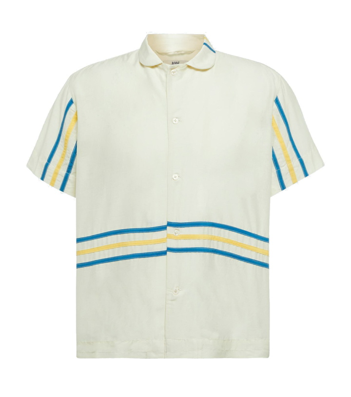 Photo: Bode - Stripe-trimmed cotton shirt