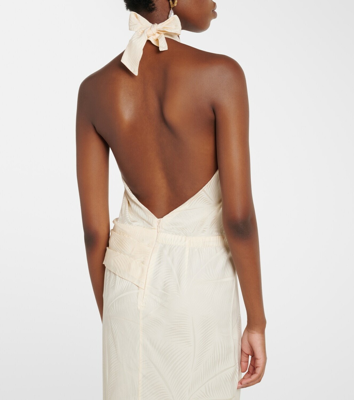 Johanna Ortiz Scarf-detail jacquard maxi dress