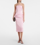 Alex Perry Draped satin crêpe bustier dress