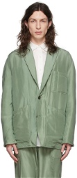 Ermenegildo Zegna Couture Green Silk Blazer