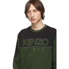 Kenzo Khaki and Black Mixed Mesh Sweatshirt