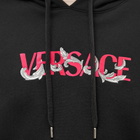 Versace Men's Baroque Logo Popover Hoodie in Black