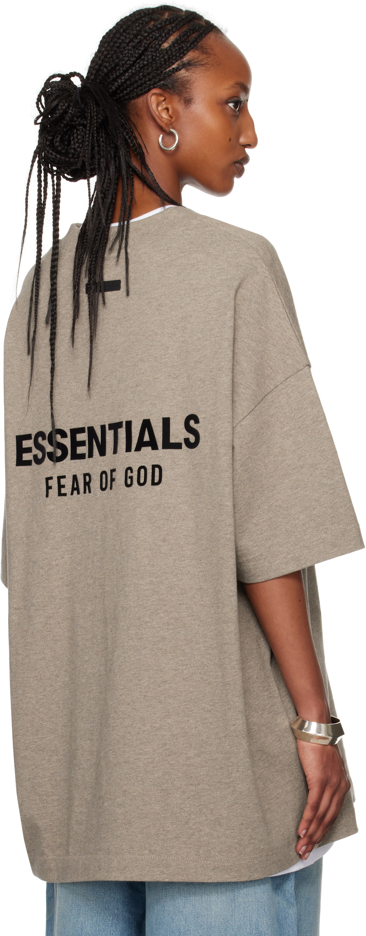 Fear of God ESSENTIALS Gray Jersey Crewneck T-shirt Fear Of God Essentials
