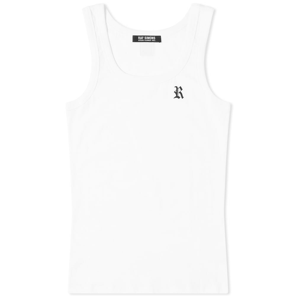 Photo: Raf Simons Women's R Print Leather Patch Tank Top in White