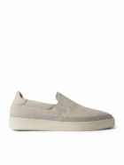 Mulo - Leather-Trimmed Suede Slip-On Sneakers - Neutrals