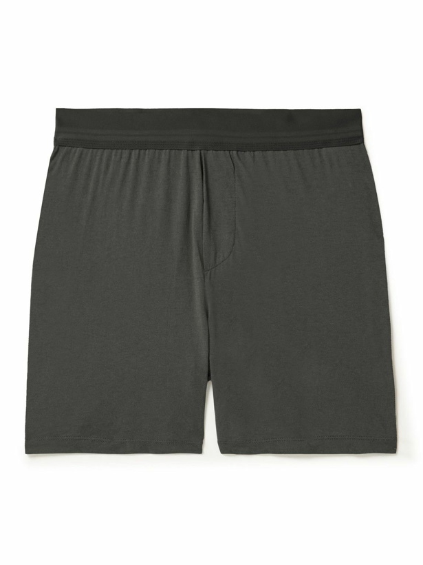Photo: James Perse - Luxe Lotus Cotton-Jersey Boxer Shorts - Gray