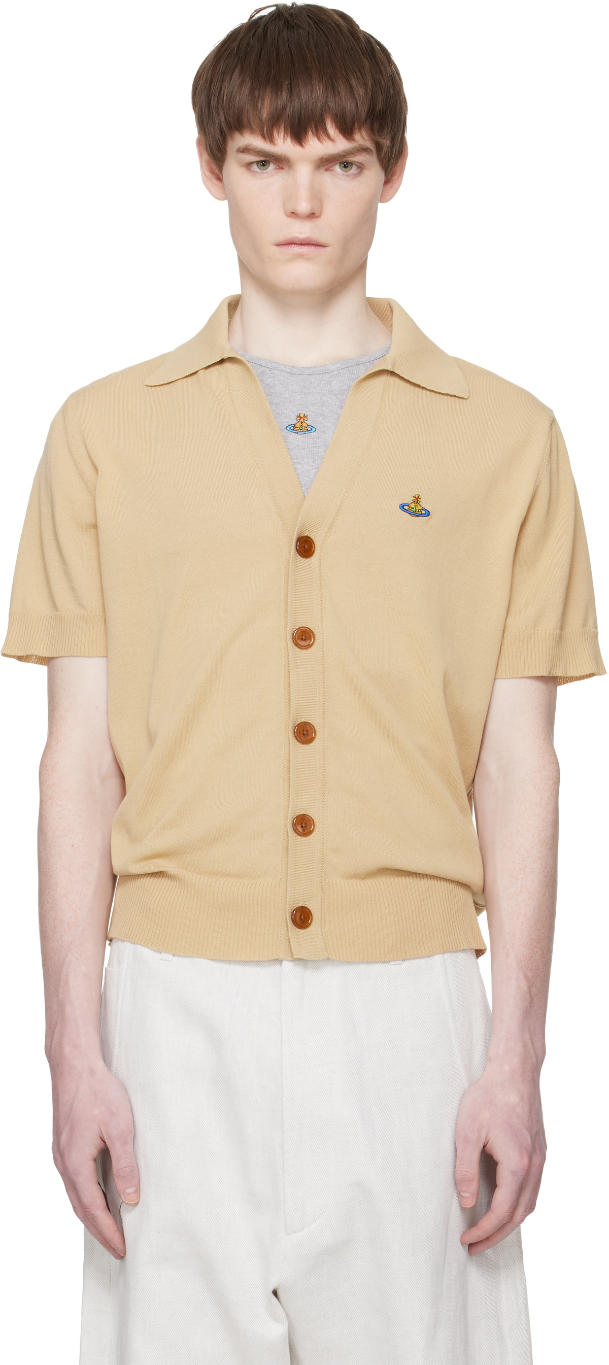 Vivienne Westwood Beige & Green Half & Half Sweater Vivienne Westwood