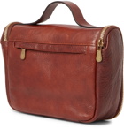 Brunello Cucinelli - Burnished Full-Grain Leather Wash Bag - Brown