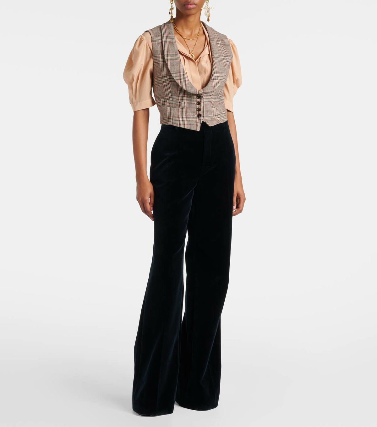 Chloé Prince of Wales wool-blend waistcoat