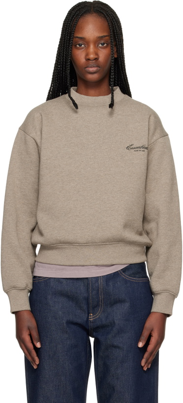 Photo: Fear of God ESSENTIALS Brown Classic Crewneck Sweatshirt