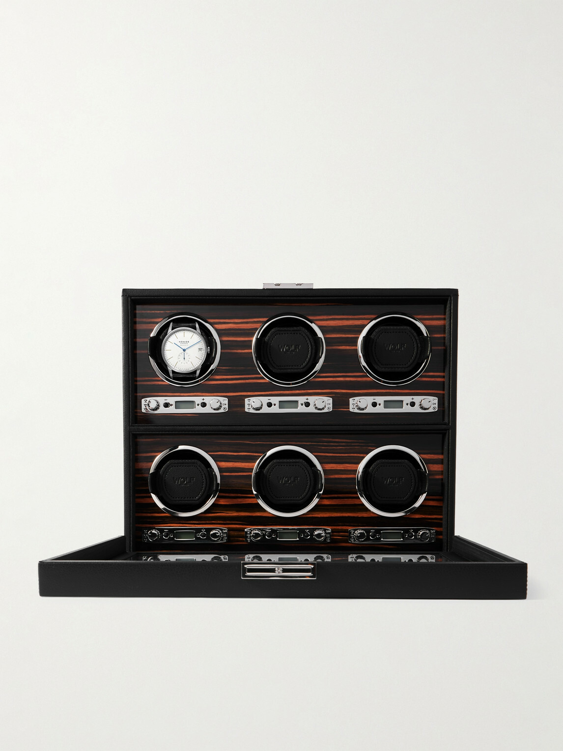 WOLF - Roadster Full-Grain Vegan Leather Six-Piece Watch Winder