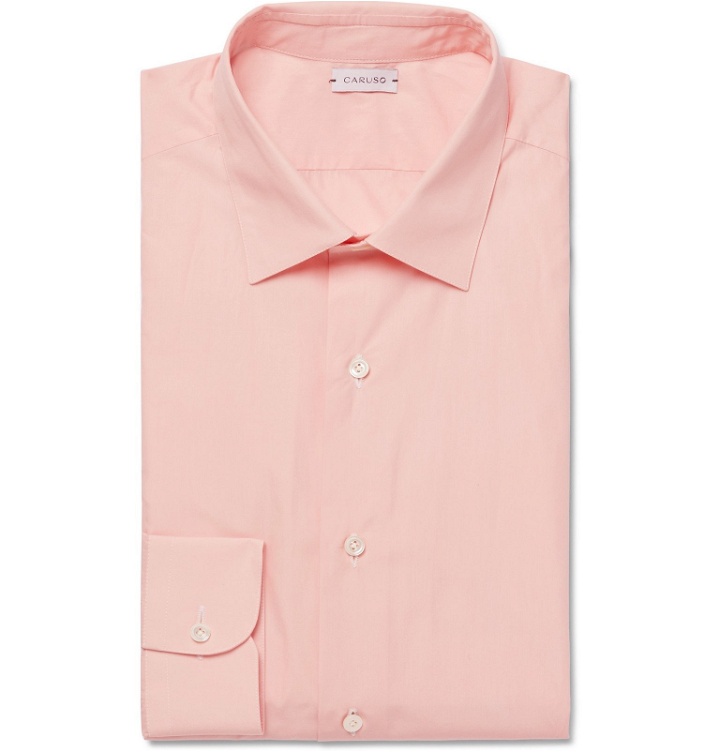 Photo: Caruso - Slim-Fit Cotton-Poplin Shirt - Pink