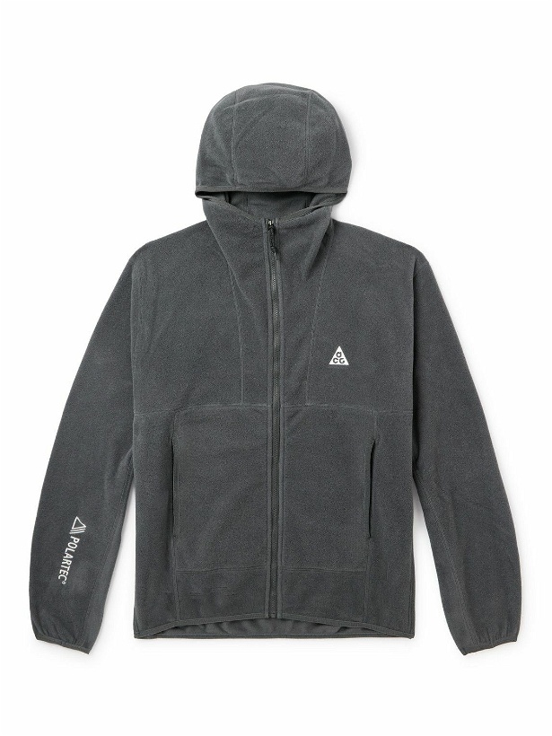 Photo: Nike - ACG Logo-Embroidered Polartec® Fleece Zip-Up Hoodie - Gray