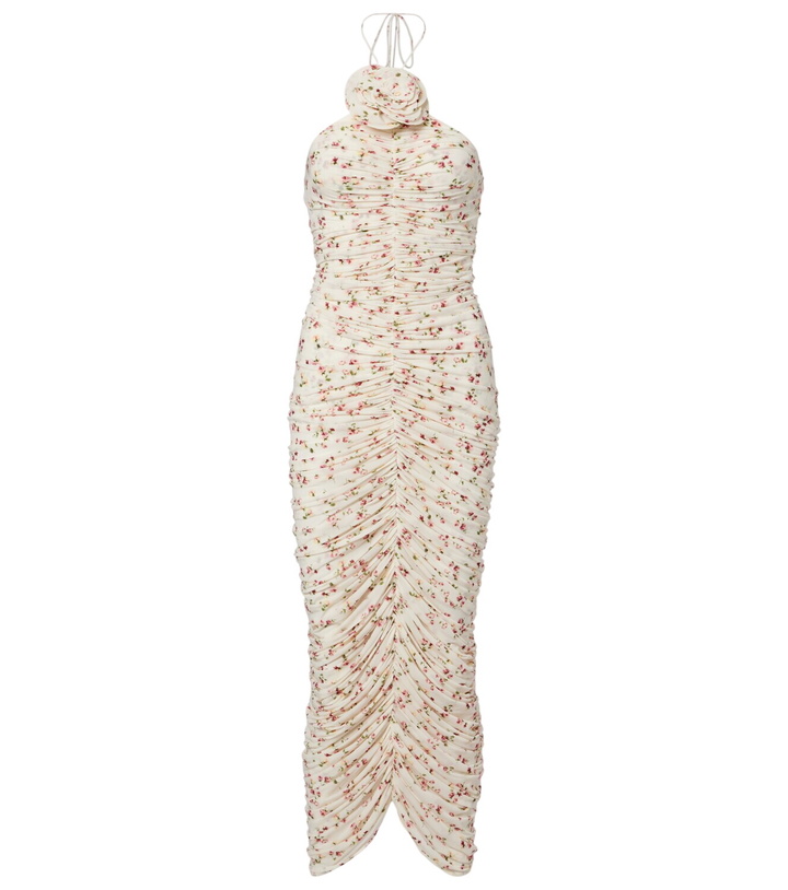 Photo: Magda Butrym Floral-appliqué ruched midi dress