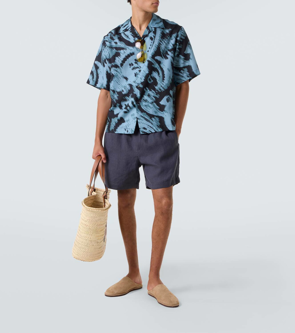 Commas Linen shorts