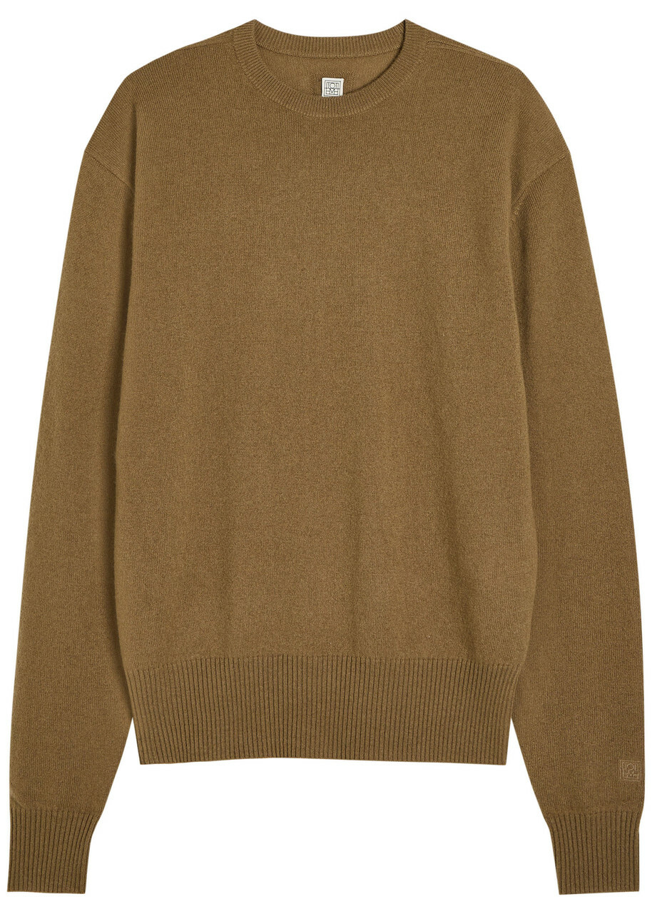 Toteme Classic Crew-neck Cashmere Jumper Khaki
