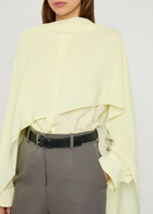 Calvin Klein Kiki Scarf-effect Silk-crepe Blouse Yellow Lemon