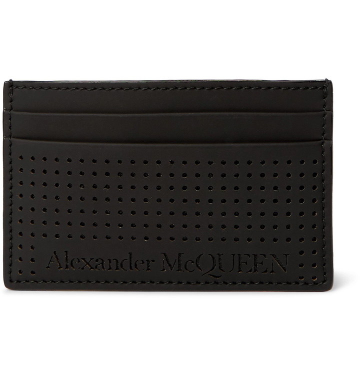 Photo: Alexander McQueen - Perforated Leather Cardholder - Black