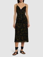 WEWOREWHAT Printed Stretch Tech Midi Skirt