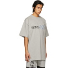 VETEMENTS Grey Vertical Cut-Up Logo T-Shirt