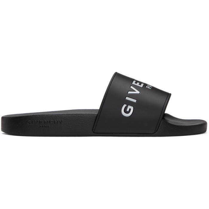 Photo: Givenchy Black Logo Slide Sandals