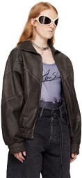 Acne Studios Brown Relaxed Fit Leather Jacket
