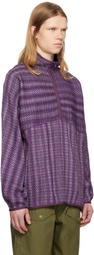 Pilgrim Surf + Supply Purple Mosley Inlay Popover Sweater