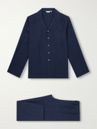 Derek Rose - Sicily 1 Linen-Canvas Pyjama Set - Blue