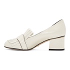Gucci White GG Marmont Fringed Loafer Heels