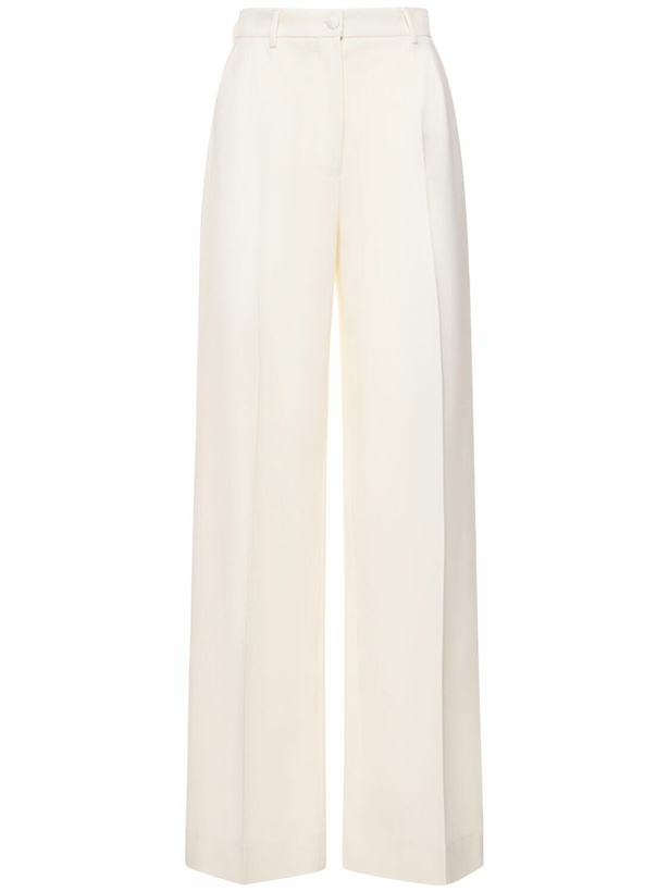 Photo: DOLCE & GABBANA - Wool Cady High Rise Wide Leg Pants