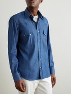 J. Mueser - Neapolitan Slim-Fit Cotton-Chambray Shirt - Blue