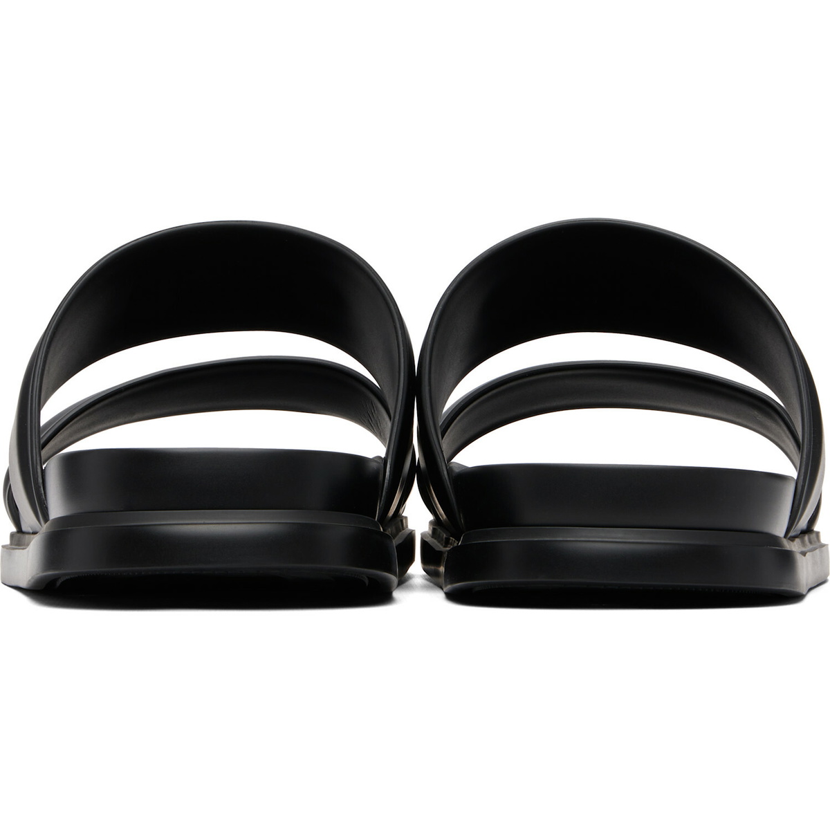 Ferragamo Black Gancini Ornament Slide Sandals