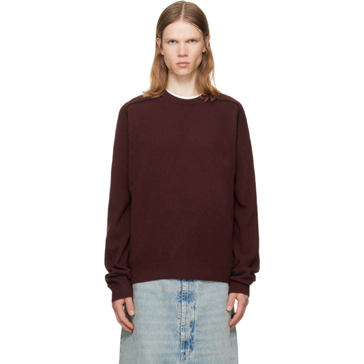 Photo: Maison Margiela Burgundy Virgin Wool Crewneck Sweater