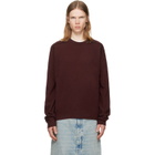 Maison Margiela Burgundy Virgin Wool Crewneck Sweater
