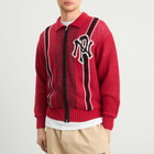 No Problemo Men's NYP Sports Crochet Zip Cardigan in Red